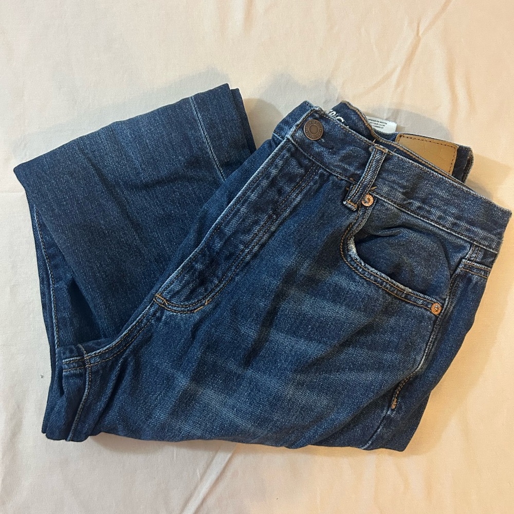 Women’s American‎ Eagle Classic Denim Blue Jeans Straight Leg Size 8 Short
